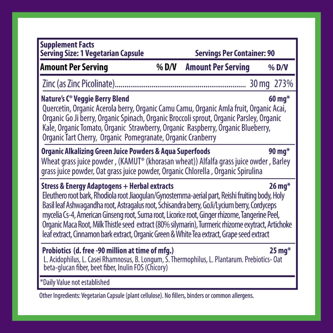 Paradise Herbs Zinc Picolinate with Natures C – Immune Support, 30 mg, 90 Capsules (Pack of 2) – Gluten Free, Non-GMO, Vegan