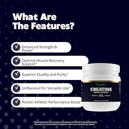 Paradise Creatine Monohydrate Powder – Micronized for Enhanced Absorption, 500g, 100 Servings