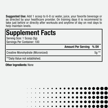 Paradise Creatine Monohydrate Powder – Micronized for Enhanced Absorption, 500g, 100 Servings
