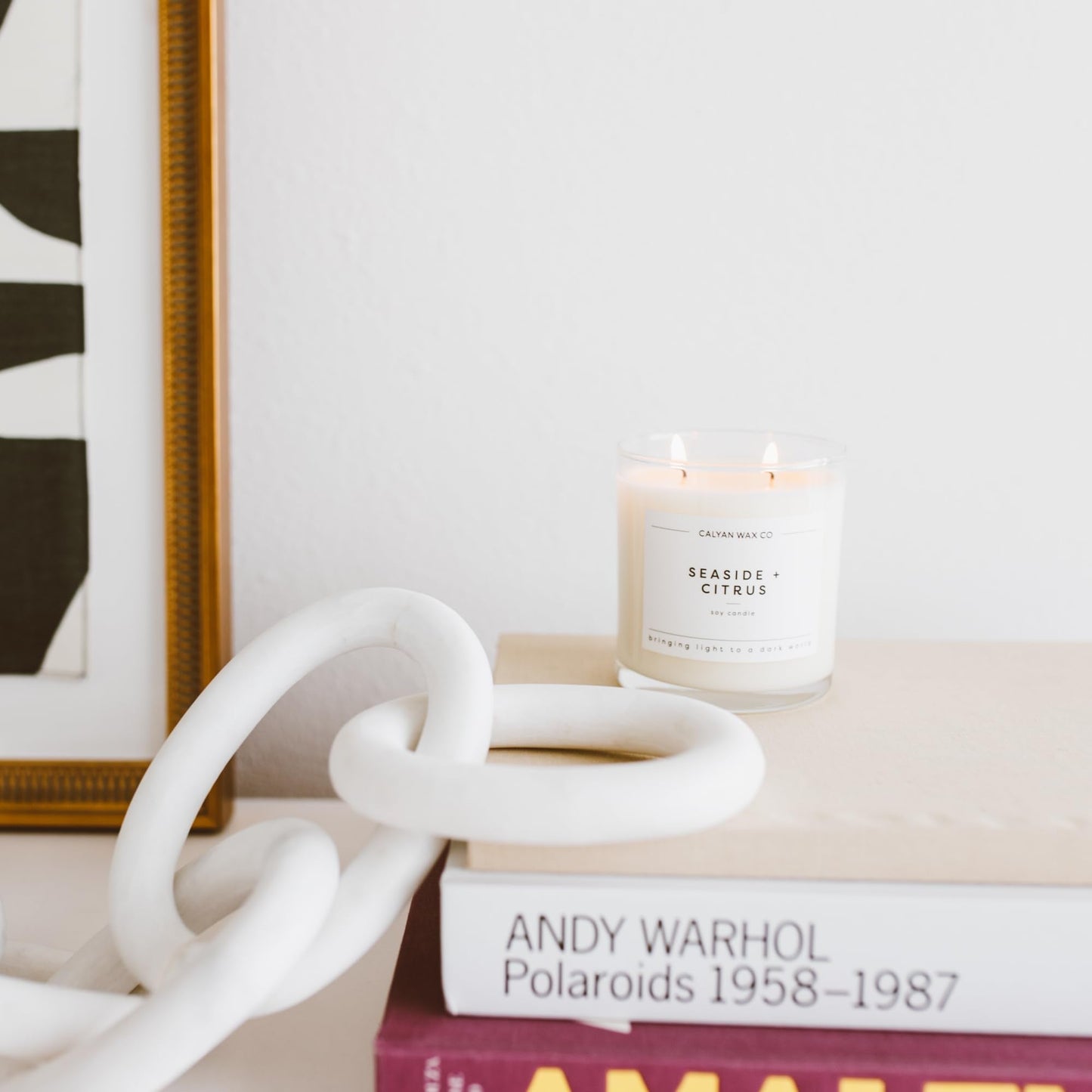 Calyan Wax Co. Sea Mist & Freesia – 2 Wick Soy Candle, 8.8oz | 37h Burn