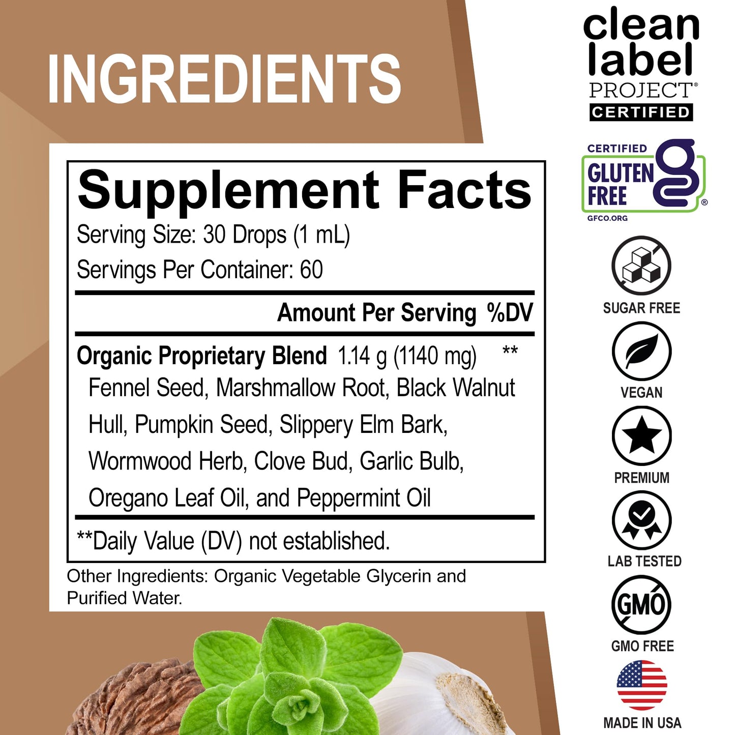 ParaGuard Cleanse Liquid Organic Detox – Organic Intestinal Guard Formula (2 oz)