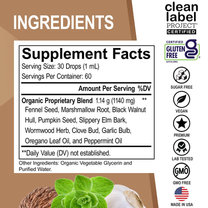ParaGuard Cleanse Liquid Organic Detox – Organic Intestinal Guard Formula (2 oz)