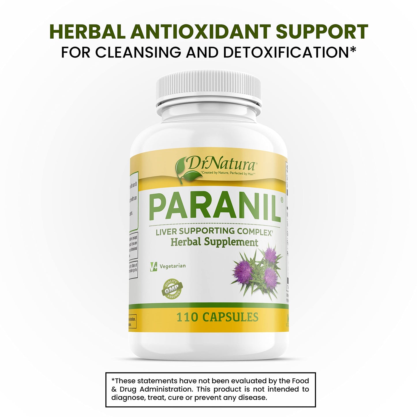 DrNatura Paranil® Liver & Colon Cleanse – 17-Herb Milk Thistle Detox, 110 Vegetarian Capsules