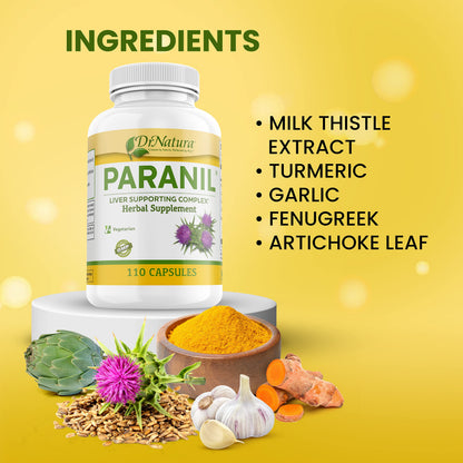 DrNatura Paranil® Liver & Colon Cleanse – 17-Herb Milk Thistle Detox, 110 Vegetarian Capsules