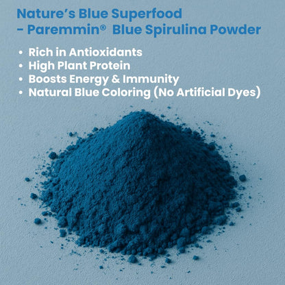 Paremmin Blue Spirulina Powder (Phycocyanin Extract) – 30g/1.05oz | 100% Pure Vegan Protein from Algae