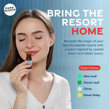 Park Scents Resorts – Floridian Theme Park Luxury Hotel Fragrance Oil (10ml) – Clover, Aloe, Citrus & Daisy Diffuser Oil