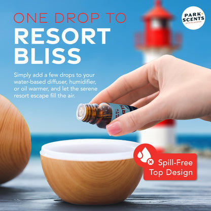 Park Scents Resorts – Floridian Theme Park Luxury Hotel Fragrance Oil (10ml) – Clover, Aloe, Citrus & Daisy Diffuser Oil