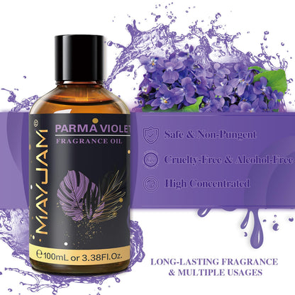 MAYJAM Parma Violet Fragrance Oil 100ml – Glass Dropper for Diffusers