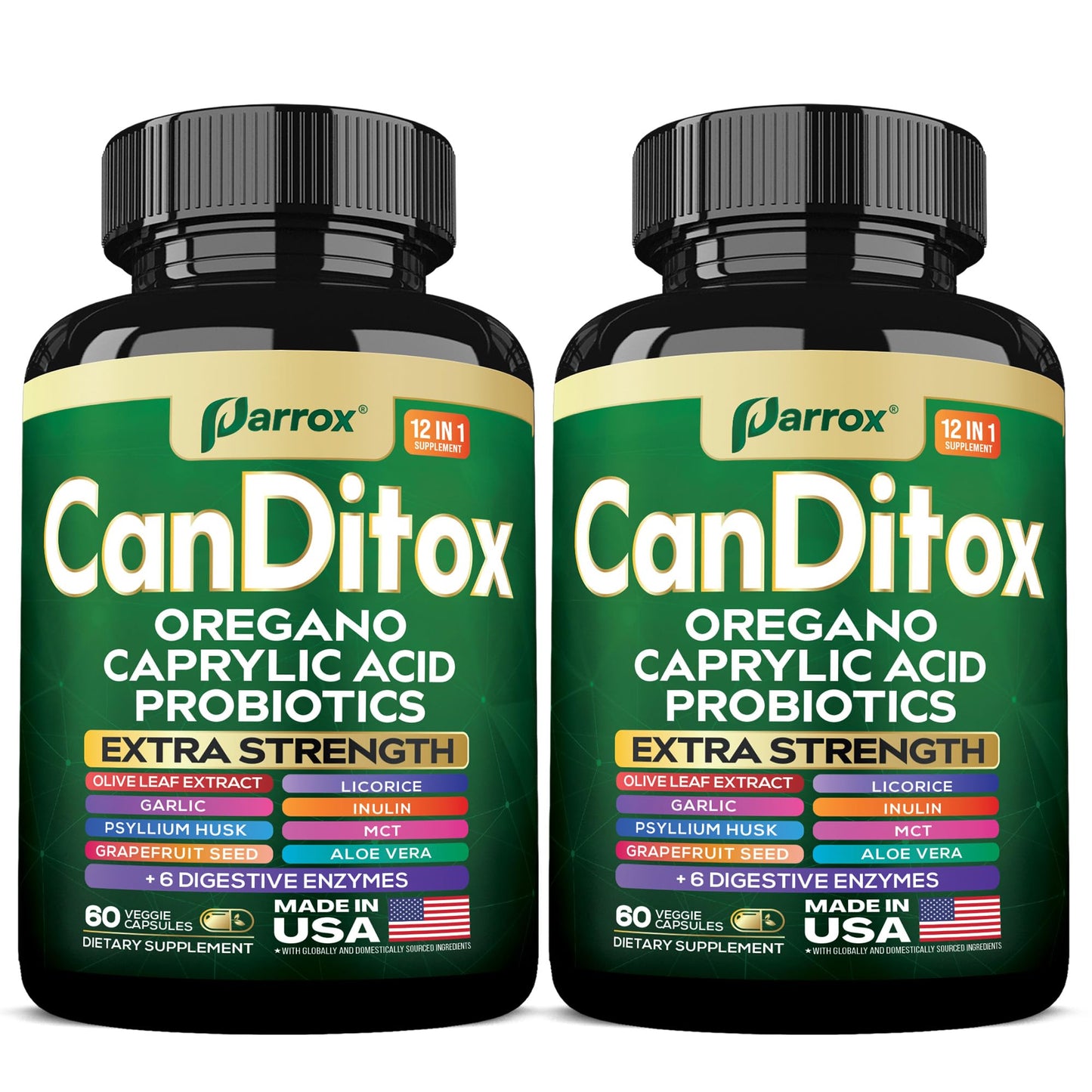 Parrox CanDitox Capsules - Botanical Digestive Support (2 Pack)