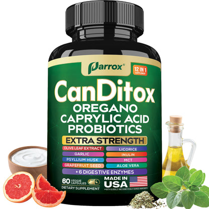 Parrox CanDitox Capsules – Botanical Digestive Support with Probiotics & Enzymes | 60 Capsules