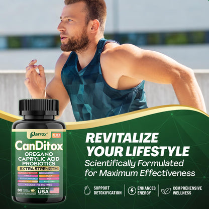 Parrox CanDitox Capsules – Botanical Digestive Support with Probiotics & Enzymes | 60 Capsules