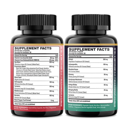 Parrox Dynamic Duo Herbal Bundle – Ginger & Rhodiola (60 Caps Each)