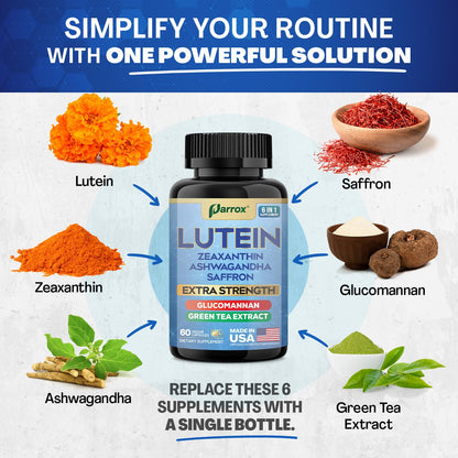 Parrox Lutein & Zeaxanthin Eye Health Supplement – 60 Capsules | Plant-Based Vision Support