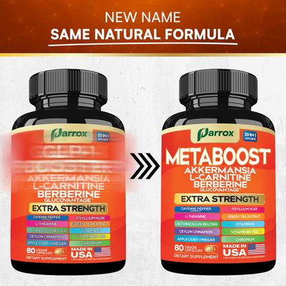 Parrox GLP-1 Booster – 20-in-1 Plant-Based Formula (60 Caps) with Akkermansia & Probiotics