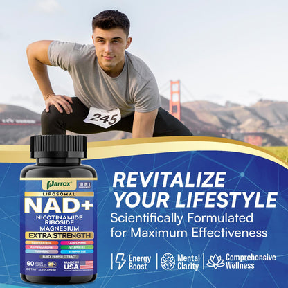 Parrox NAD+ Supplement – Liposomal NAD+, NR, B3 & B12 | 10-in-1