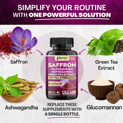 Parrox Saffron Supplement 6-Month Supply (3-Pack) – Vision Support & Daily Wellness