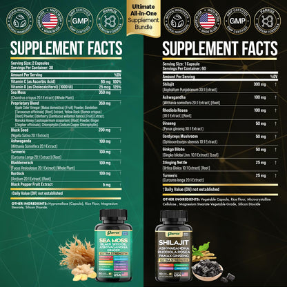 Parrox Dynamic Vitality Bundle - Shilajit & Sea Moss (1 Pack)
