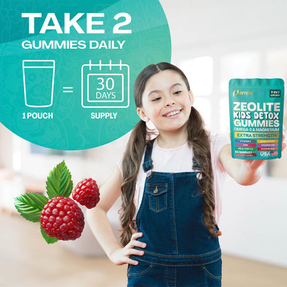 Parrox Zeolite Kids Gummies 9-in-1 – Sugar-Free Mixed Berry (60 Gummies)