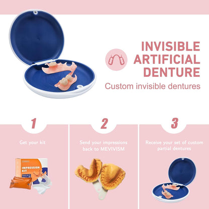 Custom Partial Dentures – Personalized Removable Denture Set for Missing Teeth | 1–6 Tooth Replacement with Storage Case | Natural Look & Comfortable Fit (5 Teeth)
