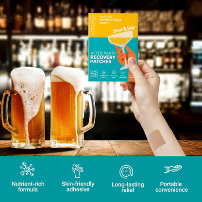 Party Recovery Patch: Fast-Acting Relief for Men and Women with Green Tea | Use Before Drinking | Wake Up Refreshed