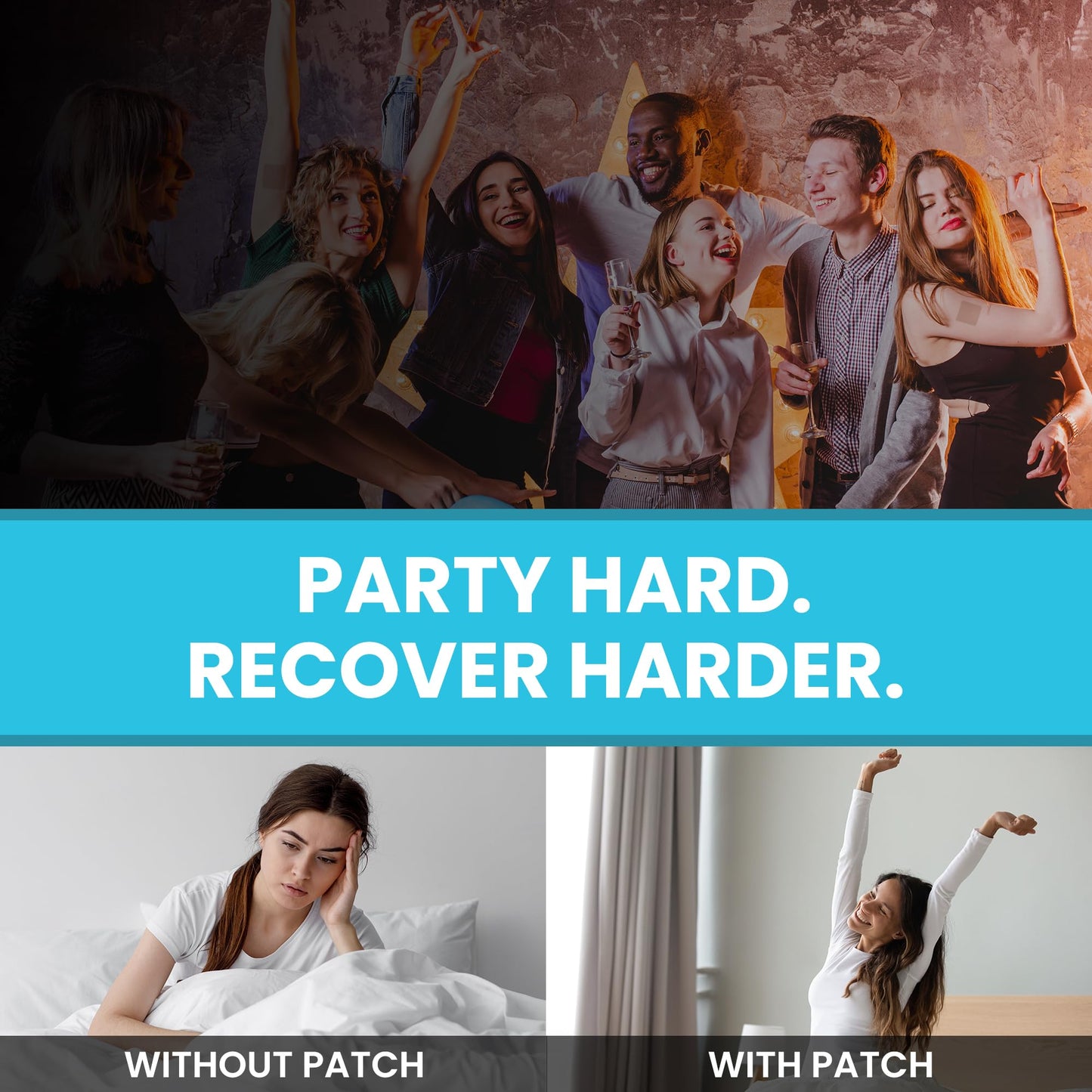 Party Recovery Patches 42 Pack – Wake Up Refreshed, Natural & Skin-Friendly