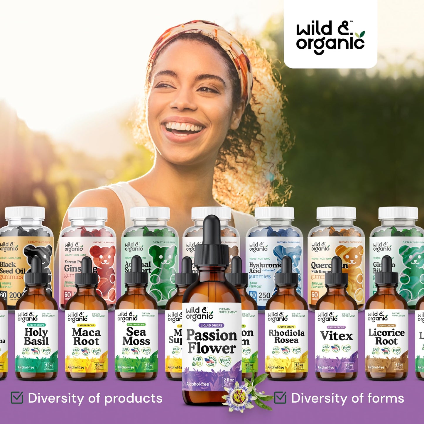 Wild & Organic Passionflower Tincture – 2 oz, Vegan & Alcohol-Free
