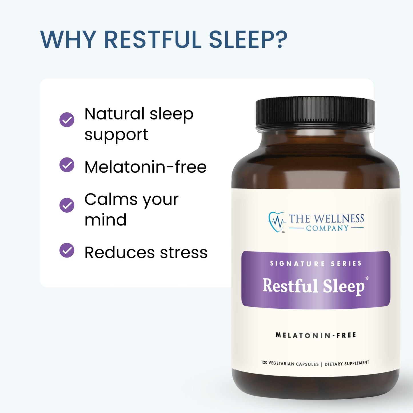 The Wellness Company Restful Sleep - Melatonin-Free Deep Sleep & REM Support - 60ct (1 Month Supply)