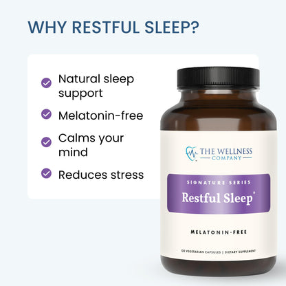 The Wellness Company Restful Sleep - Melatonin-Free Deep Sleep & REM Support - 60ct (1 Month Supply)