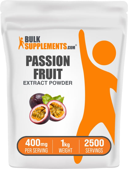 Passion Fruit Extract Powder 400mg/Serving – Gluten Free, No Added Sugar, 1kg | BulkSupplements