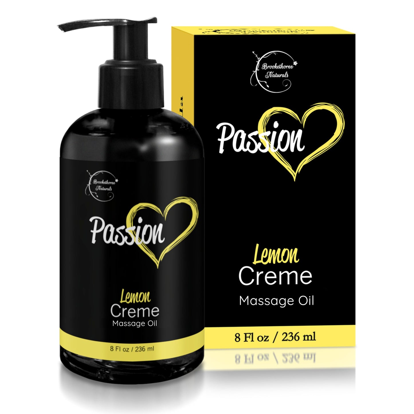 Passion Massage Oil – 100% Natural Body Oil for Couples | Jojoba, Almond & Grapeseed | Lemon Crème
