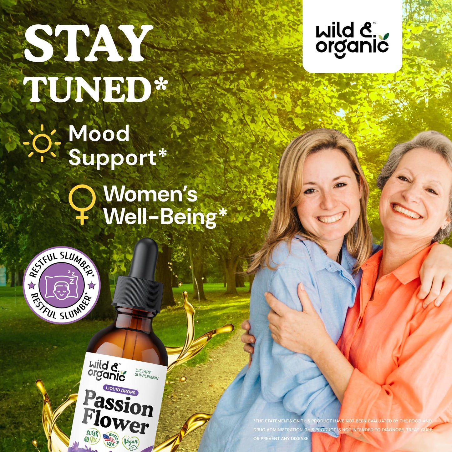 Wild & Organic Passionflower Tincture – 2 oz, Vegan & Alcohol-Free