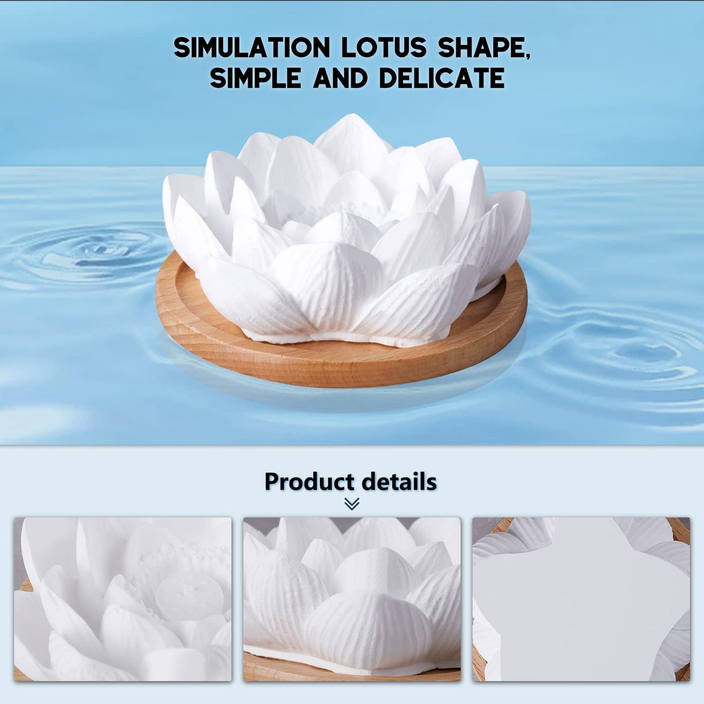 Passive Lotus Essential Oil Diffuser – Small Ceramic Diffuser for Desk, Office & Home