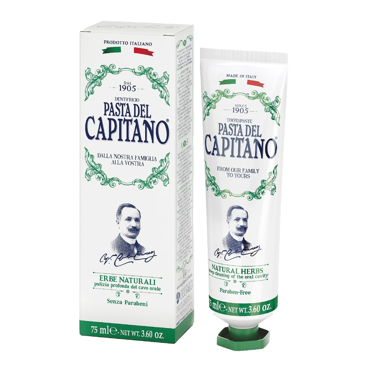 Pasta del Capitano 1905 Natural Herbal Toothpaste – Paraben-Free, SLS-Free
