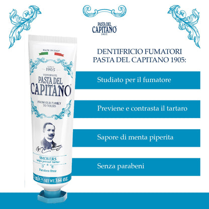 Pasta del Capitano 1905 Smokers Toothpaste – 3.64 oz (103 g) – Paraben-Free