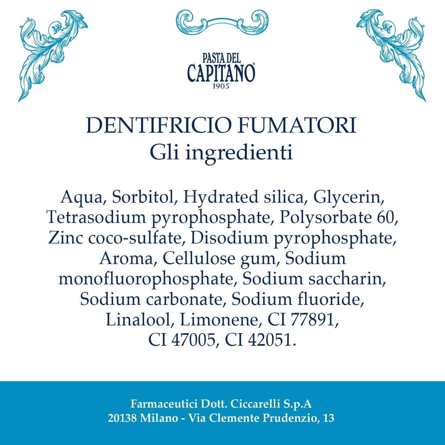 Pasta del Capitano 1905 Smokers Toothpaste – 3.64 oz (103 g) – Paraben-Free