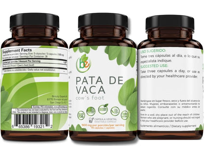 Pata de Vaca Capsules - 90 Veggie Caps (1500 mg) - Organic, Non-GMO, Vegan | BexpertsUSA