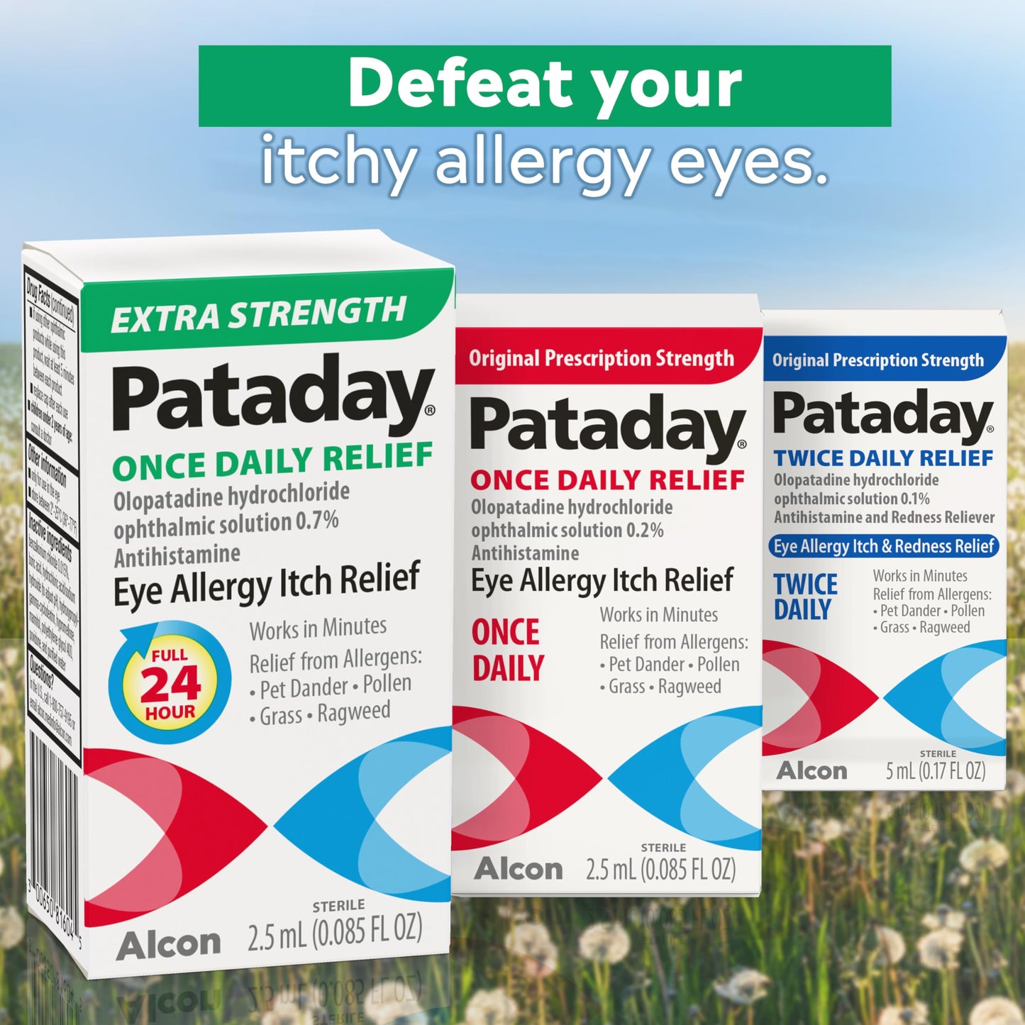 Pataday Once Daily Relief Allergy Eye Drops by Alcon - All-Day Eye Itch Relief, 2.5 ml (Pack of 2)