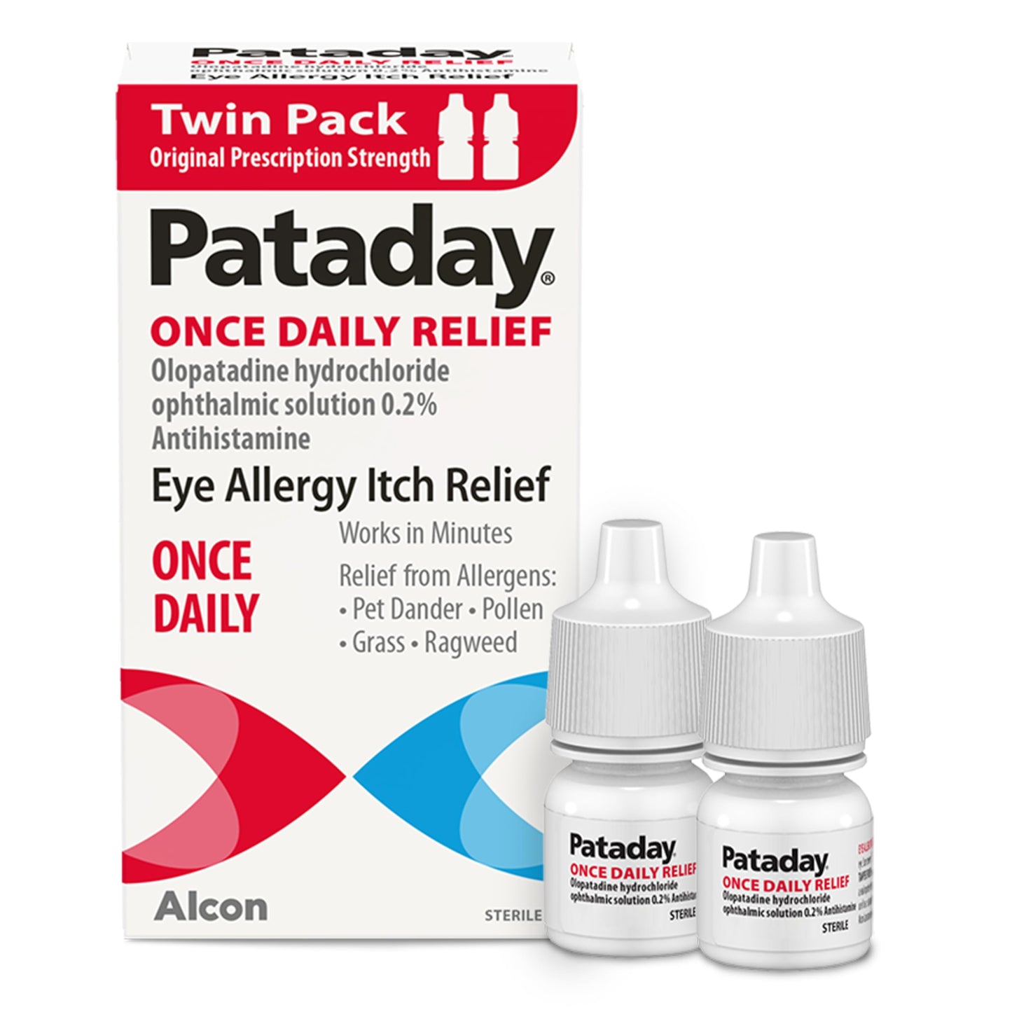Pataday Once Daily Relief Allergy Eye Drops by Alcon - All-Day Eye Itch Relief, 2.5 ml (Pack of 2)