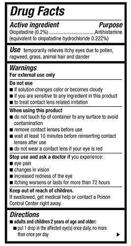 Pataday Once Daily Relief Allergy Eye Drops by Alcon - All-Day Eye Itch Relief, 2.5 ml (Pack of 2)