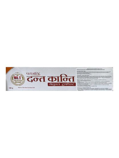 Patanjali Dant Kanti Natural Toothpaste 100gm / 3.38 fl oz – Pack of 10 | Herbal Toothpaste