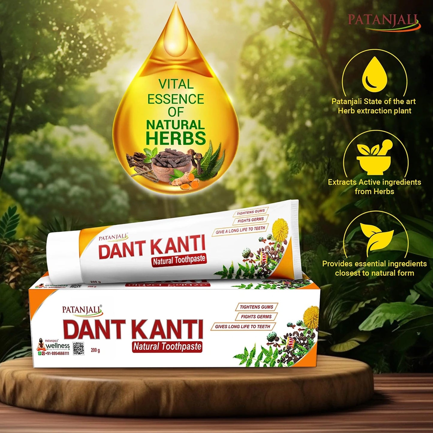 Patanjali Dant Kanti Toothpaste – Natural Herbal Ayurvedic Toothpaste