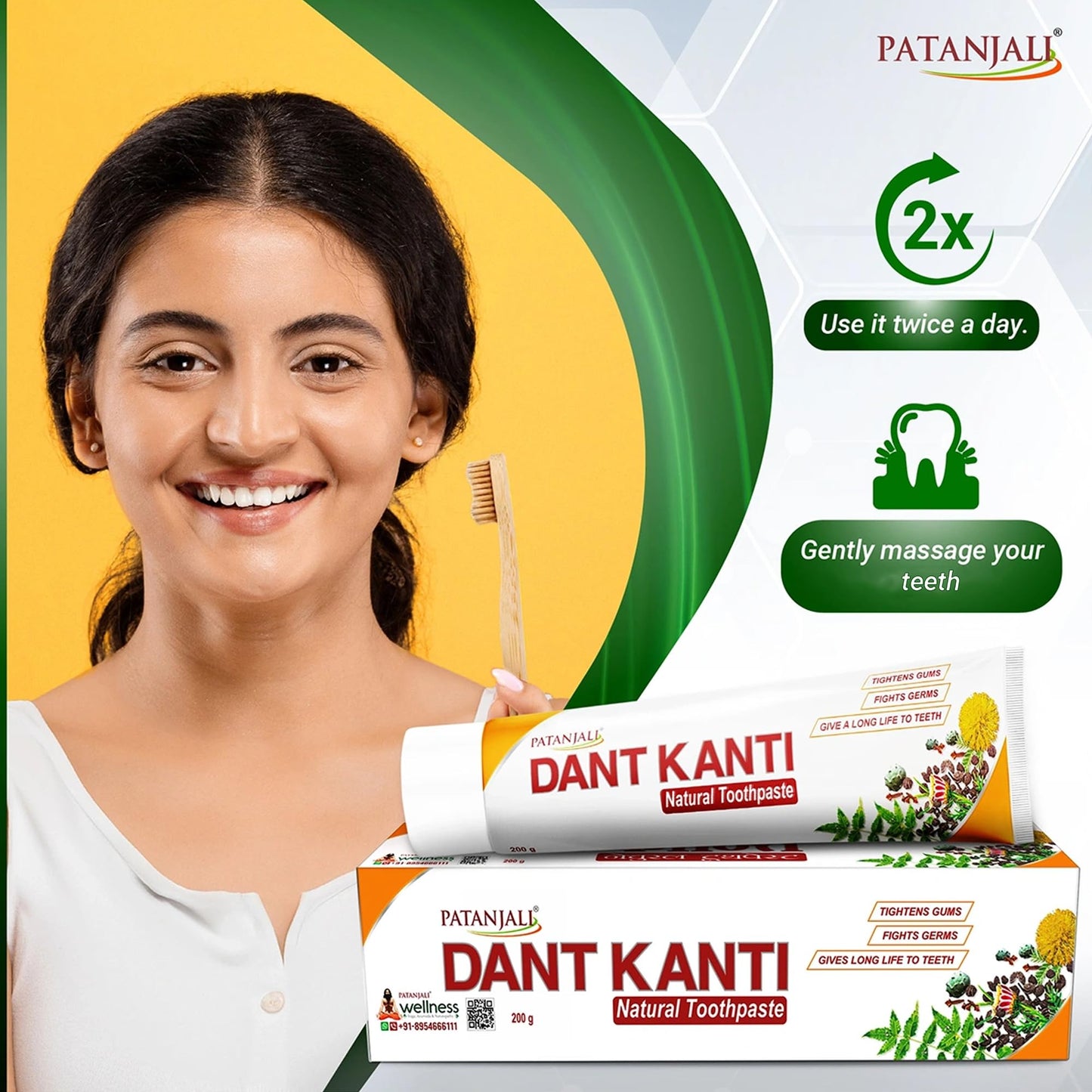 Patanjali Dant Kanti Toothpaste – Natural Herbal Ayurvedic Toothpaste