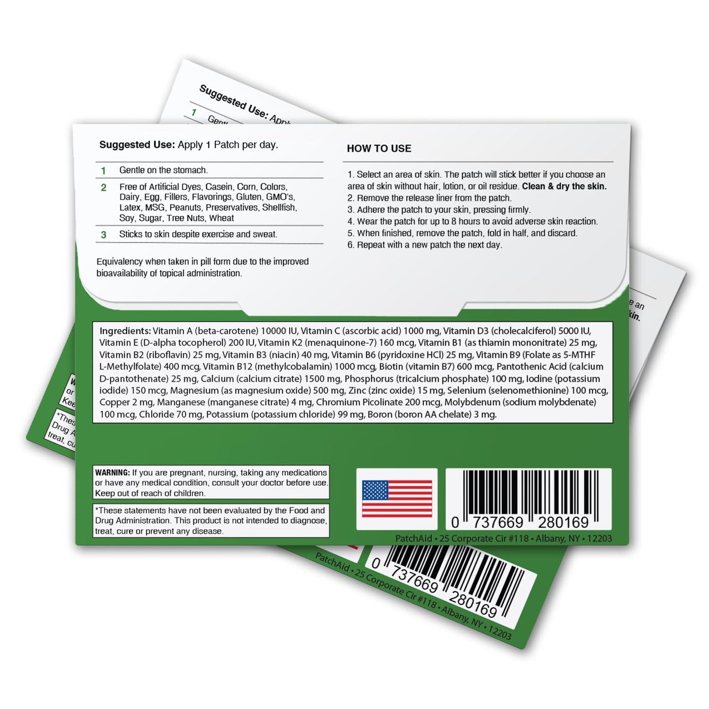 PatchAid Multi Plus Topical Patch Without Iron – 30-Day Supply (Pack of 2)