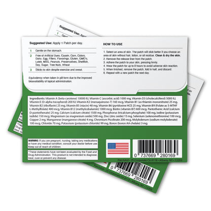 PatchAid Multi Plus Topical Patch Without Iron – 30-Day Supply (Pack of 2)