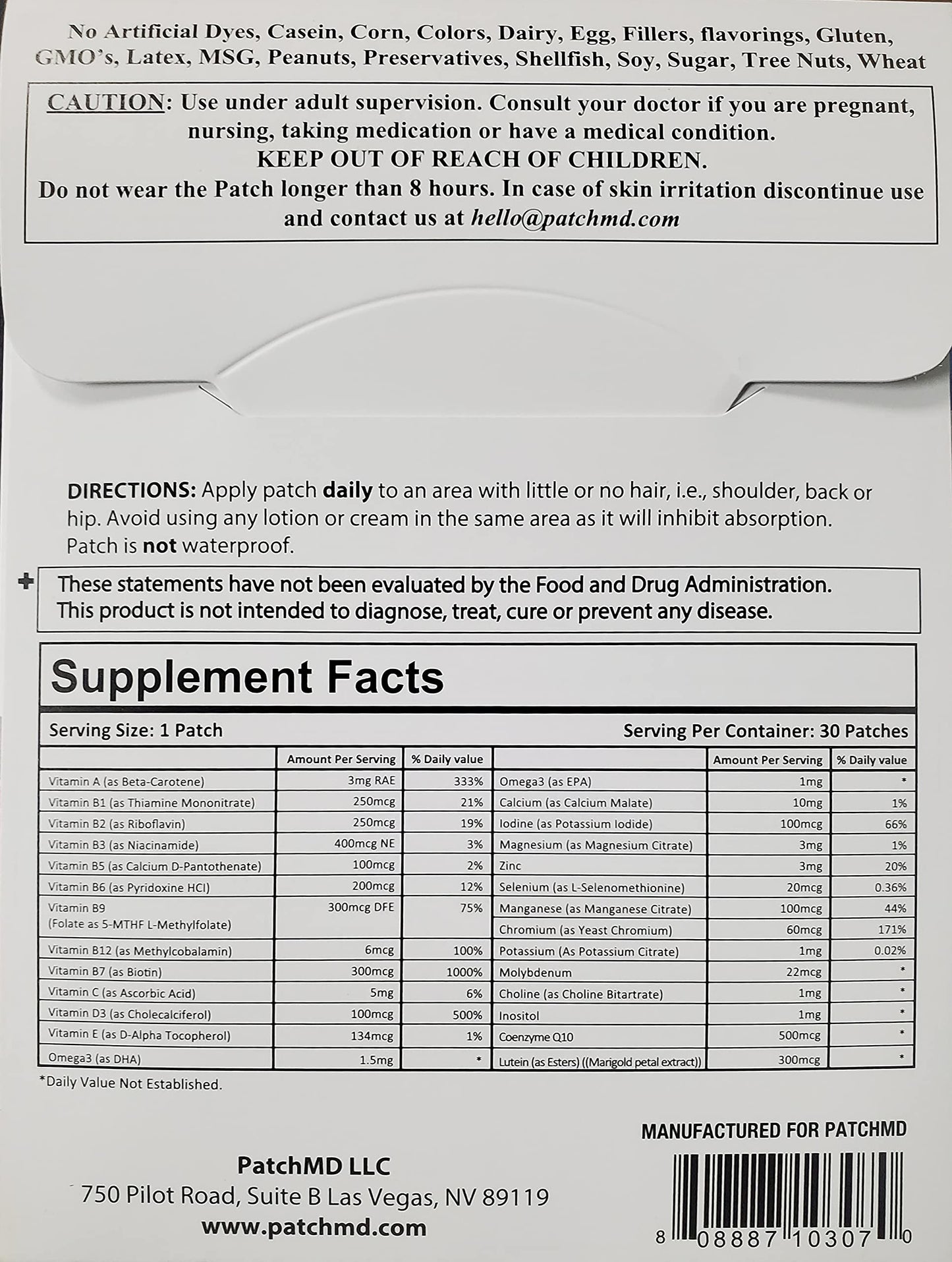 PatchMD Kids Multi + Omega-3 Topical Patches - 30 Days Supply