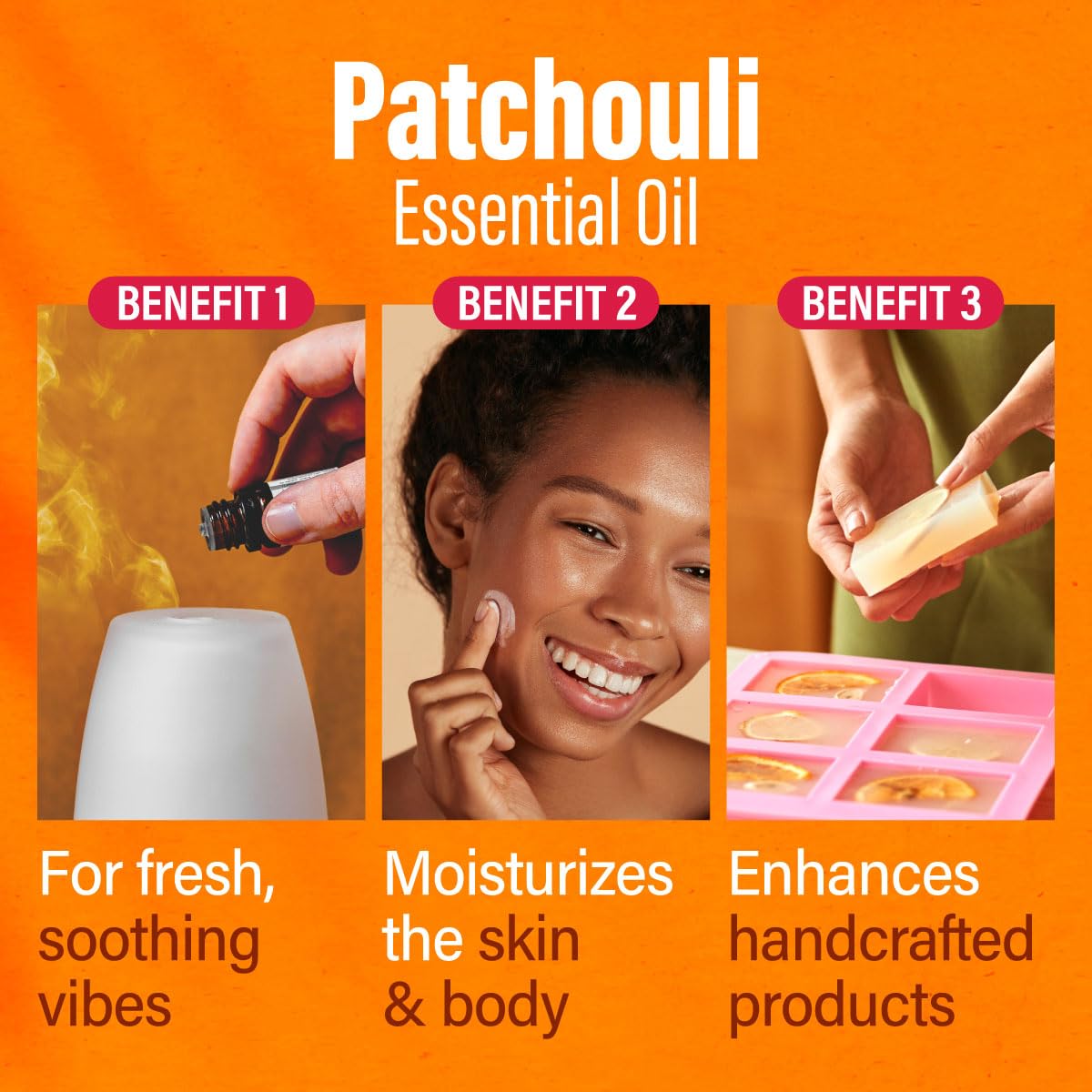 H'ana Patchouli Essential Oil – 1.02 fl oz | Hair, Skin, Diffuser & DIY