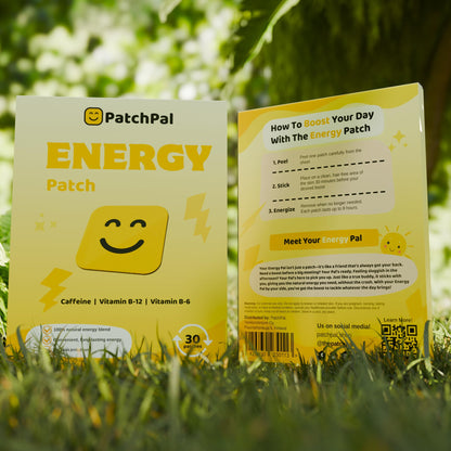 PatchPal B12 Energy Patches – Vegan Caffeine & B Vitamins (30 patches)