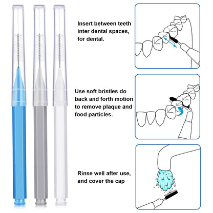 Patelai 100Pcs Braces Brush – Interdental Toothpick & Flosser Set