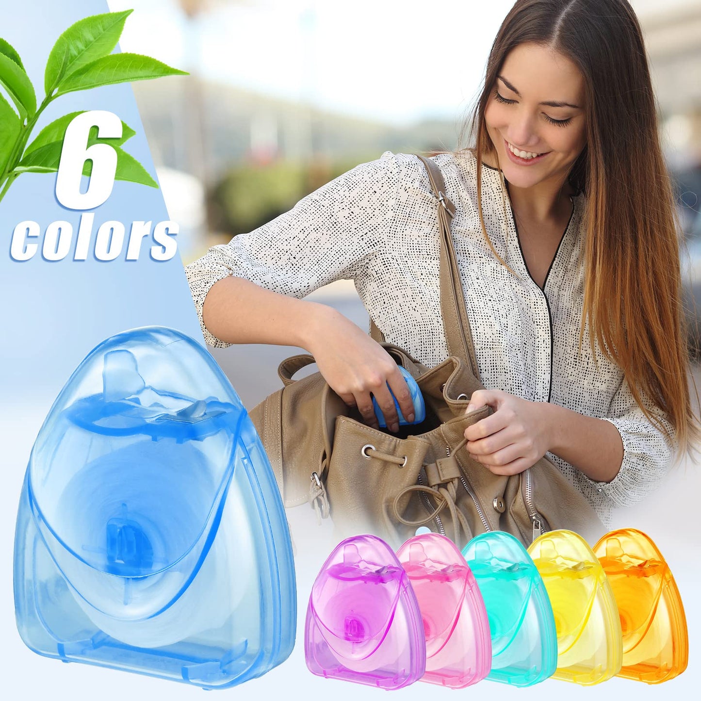 Patelai 48 Boxes Dental Floss Bulk – 164 ft (50 m) Mint Waxed, Mini Travel Size
