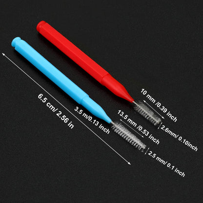 Patelai 100 Pieces Interdental Brushes – Braces Brush for Cleaner Teeth (Blue, Red, Suitable Size)